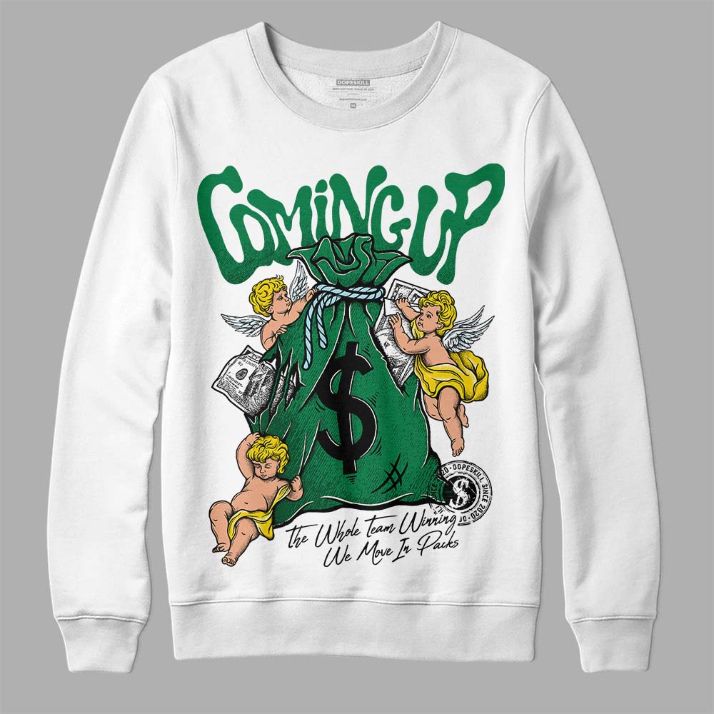 Jordan 5 “Lucky Green” DopeSkill Sweatshirt Money Bag Coming Up Graphic Streetwear - White 