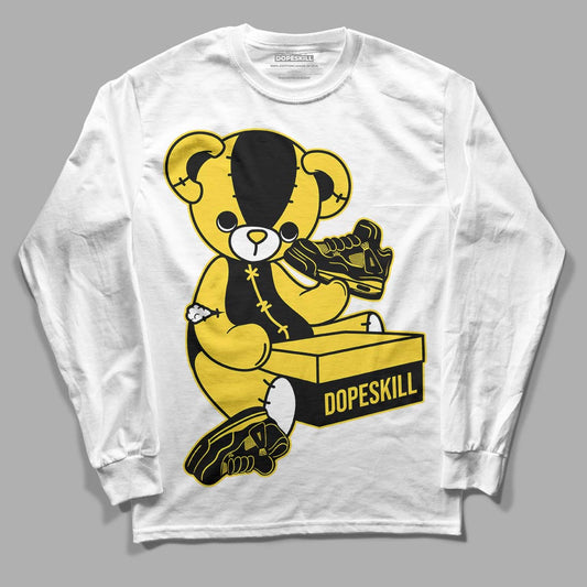 Jordan 4 Tour Yellow Thunder DopeSkill Long Sleeve T-Shirt Sneakerhead BEAR Graphic Streetwear - White