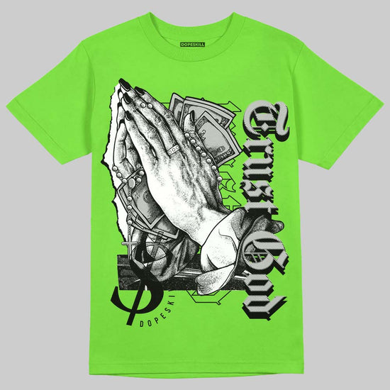 Neon Green Sneakers DopeSkill Neon Green T-shirt Trust God Graphic 