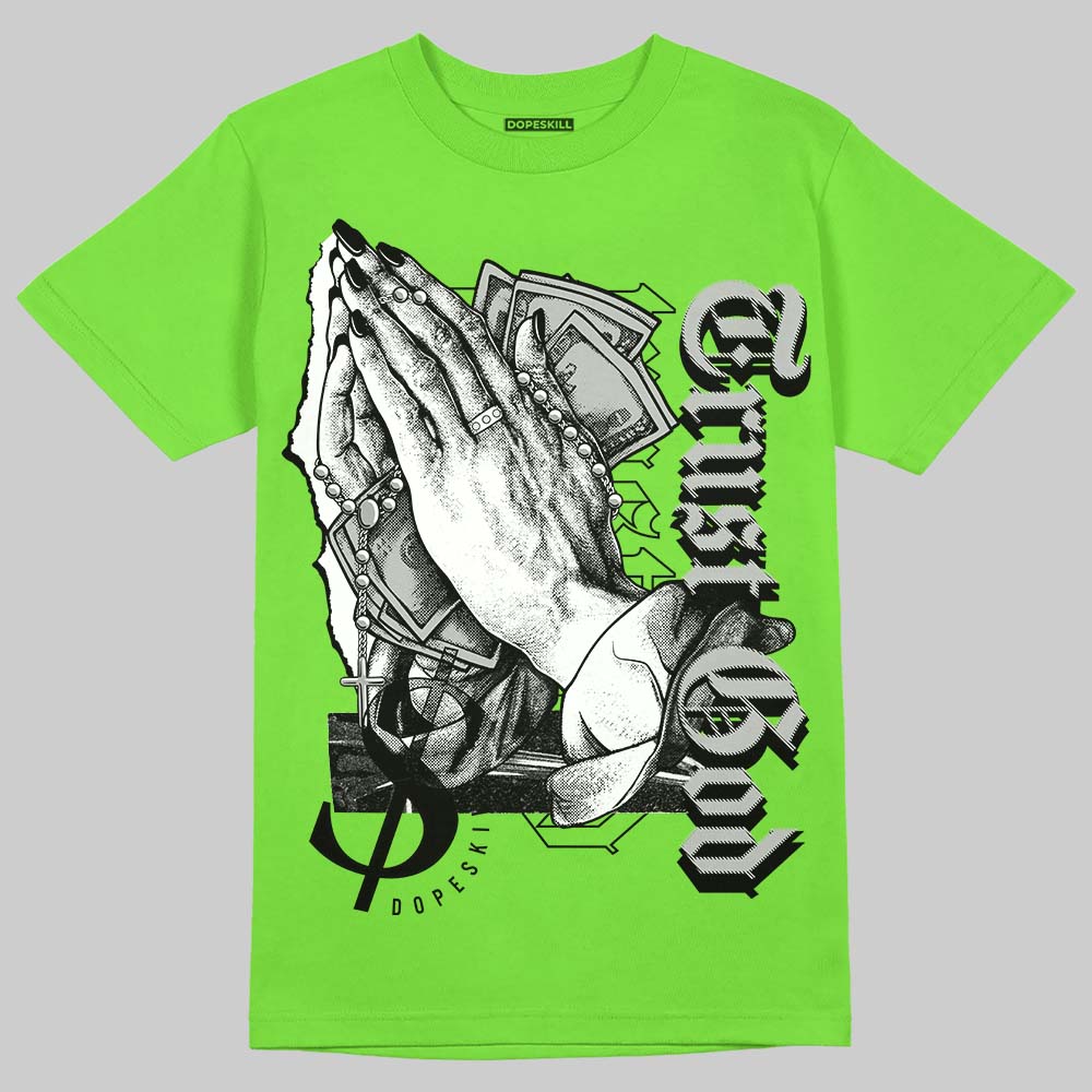 Neon Green Sneakers DopeSkill Neon Green T-shirt Trust God Graphic 