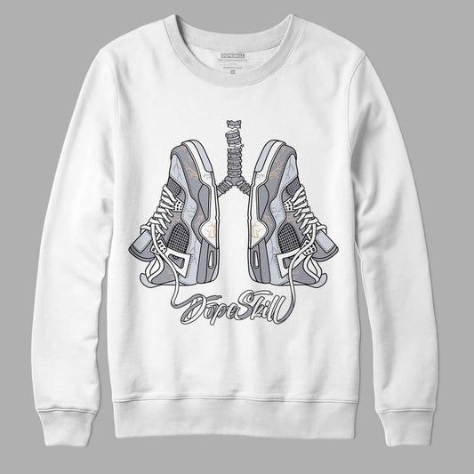 Jordan 4 Retro Frozen Moments DopeSkill Sweatshirt Breathe Graphic Streetwear - White 