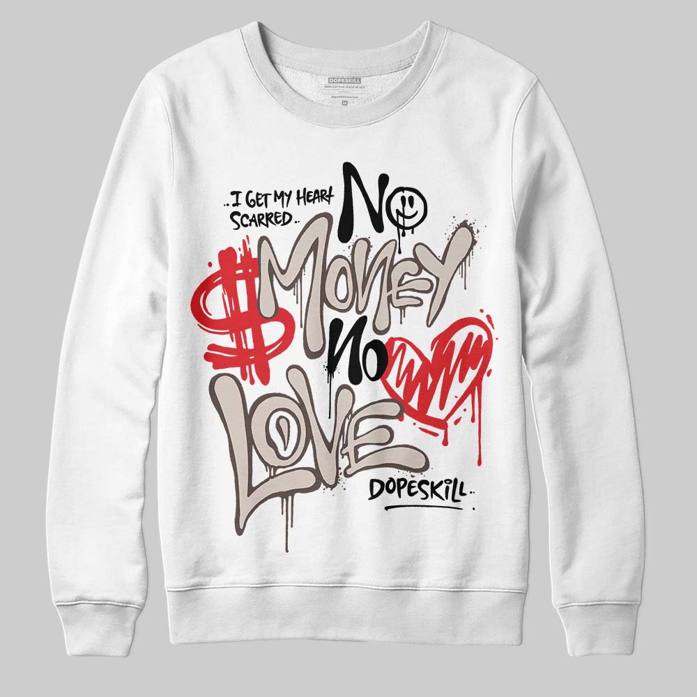 Adidas Samba OG White Black Clear Granite DopeSkill Sweatshirt No Money No Love Typo Graphic Streetwear - White