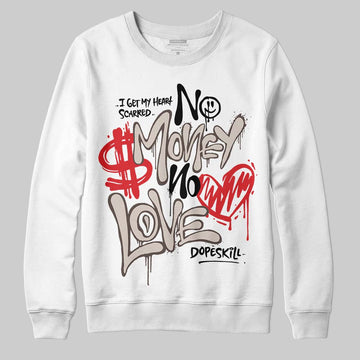 Adidas Samba OG White Black Clear Granite DopeSkill Sweatshirt No Money No Love Typo Graphic Streetwear - White