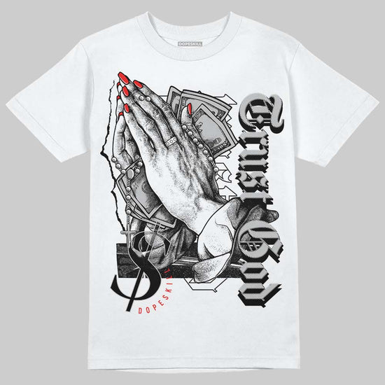 Jordan Spizike Low Bred DopeSkill T-Shirt Trust God Graphic Streetwear - White