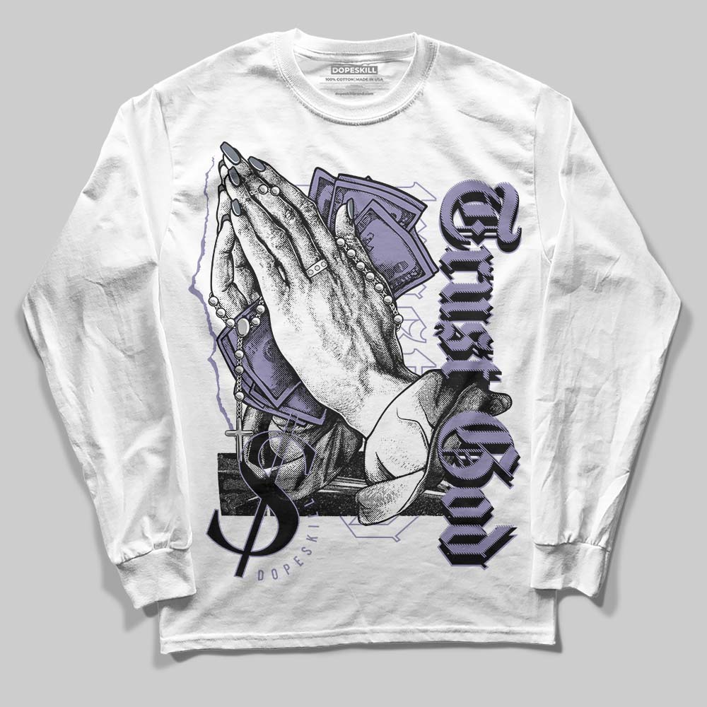 Jordan 5 Retro Low Indigo Haze DopeSkill Long Sleeve T-Shirt Trust God Graphic Streetwear - WHite 