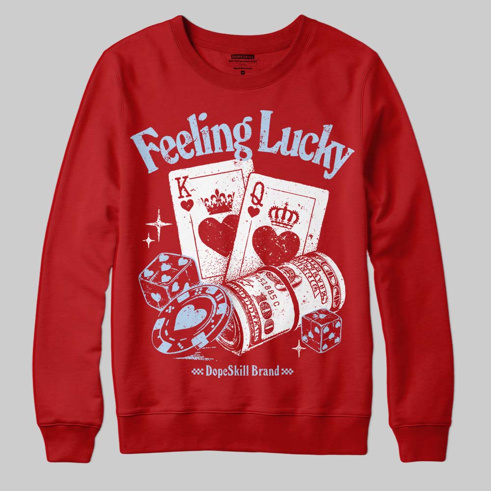 Jordan 11 Retro Cherry DopeSkill Sweatshirt Feeling Lucky Graphic Streetwear - Red