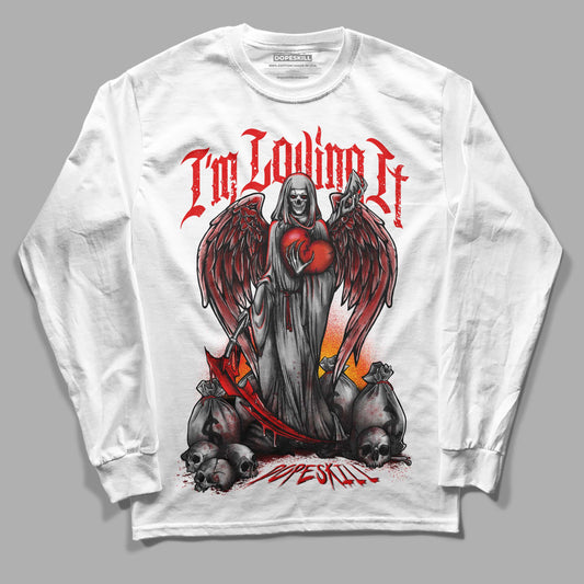 Red Sneakers DopeSkill Long Sleeve T-Shirt New I'm Loving It Graphic Streetwear - White