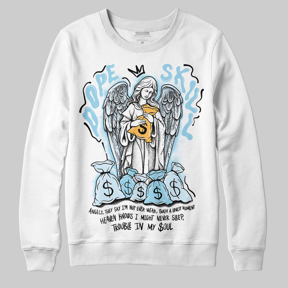 Vans Knu Stack Vintage Satin Dream Blue DopeSkill Sweatshirt Angels Graphic Streetwear - White 