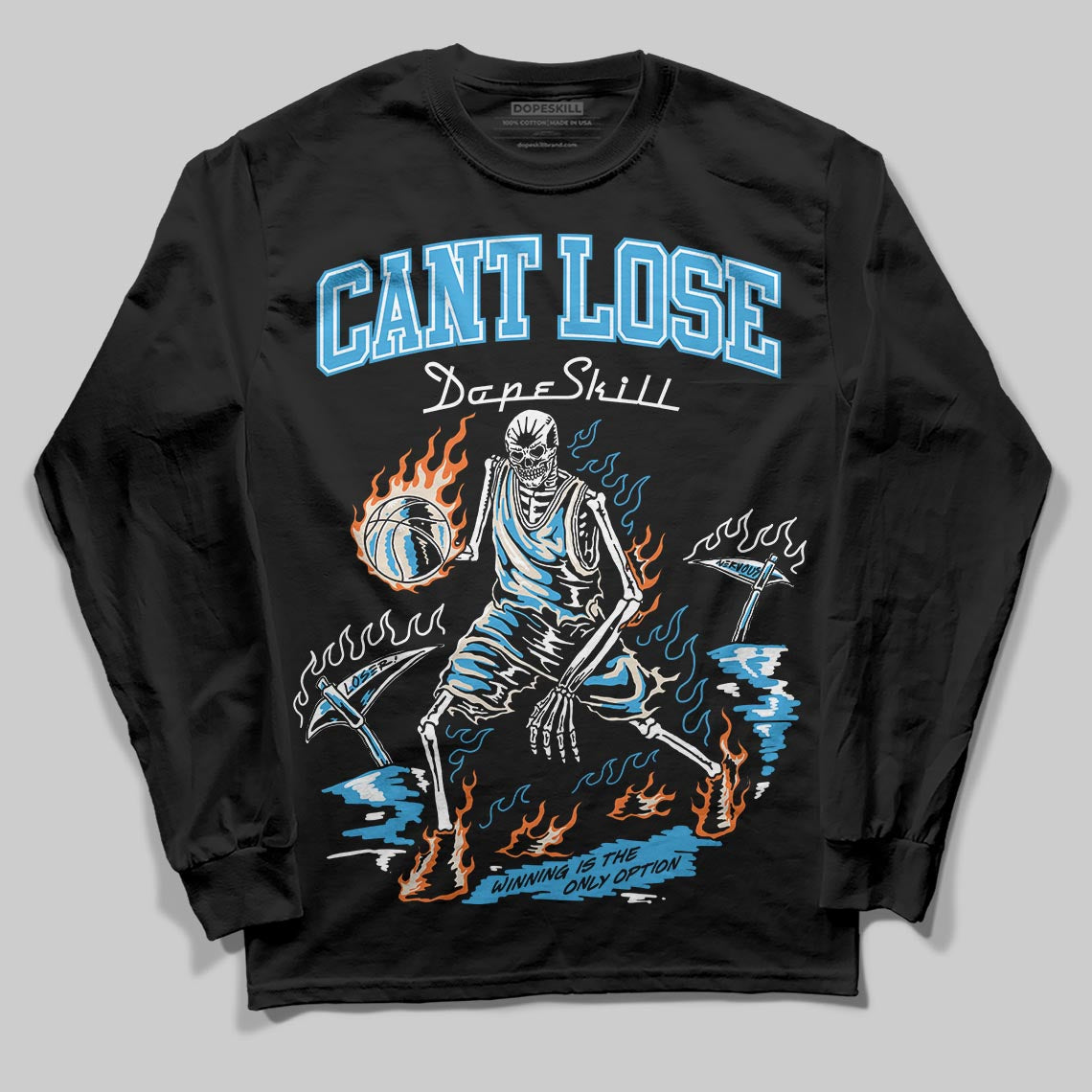 Jordan 1 High OG “UNC” Reimagined DopeSkill Long Sleeve T-Shirt Cant Lose Graphic Streetwear - Black