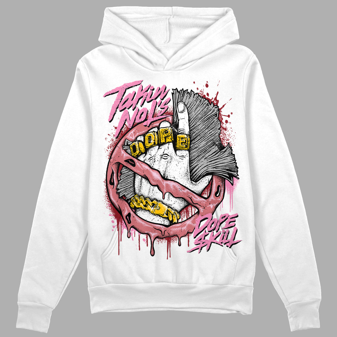 Valentine's Day Collection DopeSkill Hoodie Sweatshirt Takin No L's Graphic Streetwear - White 