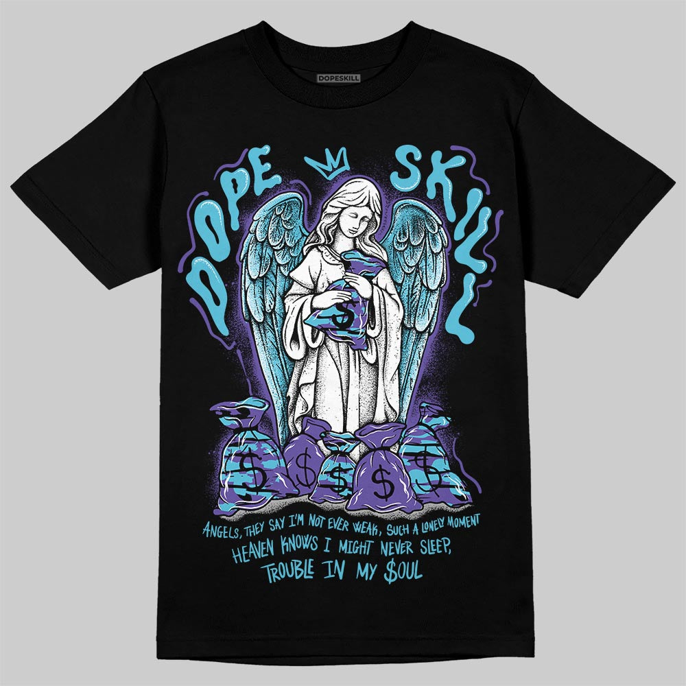 Jordan 8 Retro 'Aqua' 2025 DopeSkill T-Shirt Angels Graphic Streetwear - Black