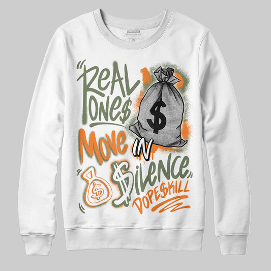 Jordan 4 Retro OG SP Undefeated (2025) DopeSkill Sweatshirt Real Ones Move In Silence Graphic Streetwear - White 