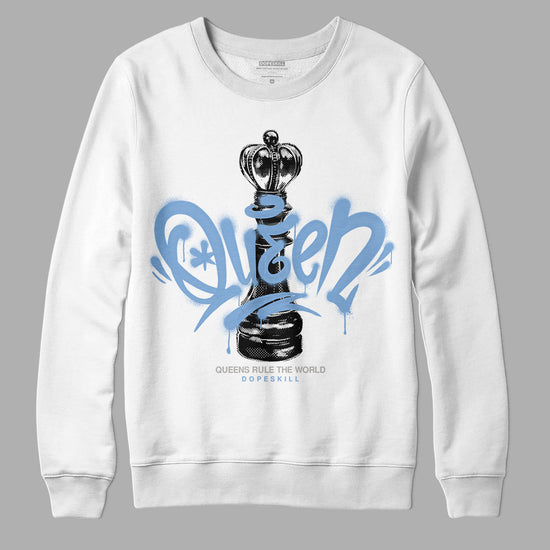 Jordan 5 Retro University Blue DopeSkill Sweatshirt Queen Chess Graphic Streetwear - White