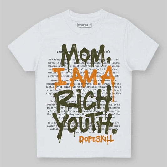 Olive Sneakers DopeSkill Toddler Kids T-shirt Mom, I Am A Rich Youth Graphic Streetwear - White