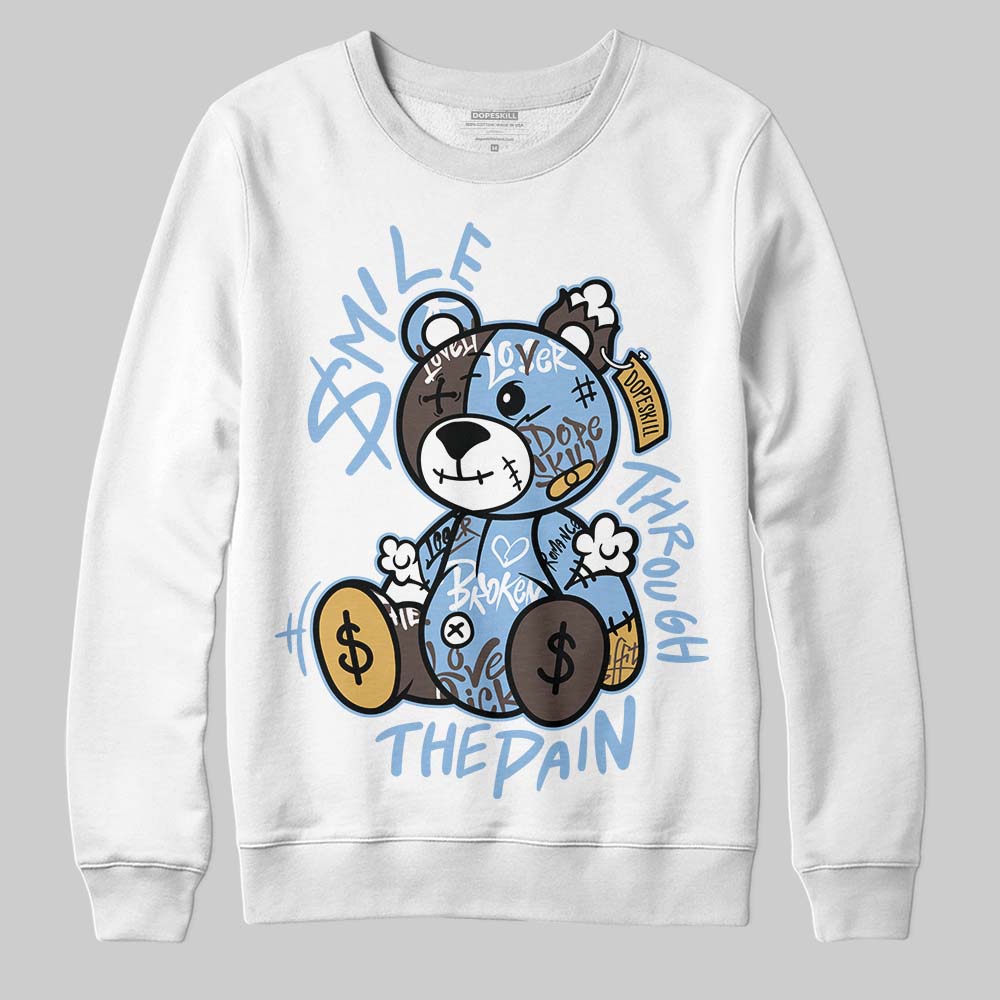 Adidas Handball Spezial ‘Light Blue’ DopeSkill Sweatshirt Smile Through The Pain Graphic Streetwear - White