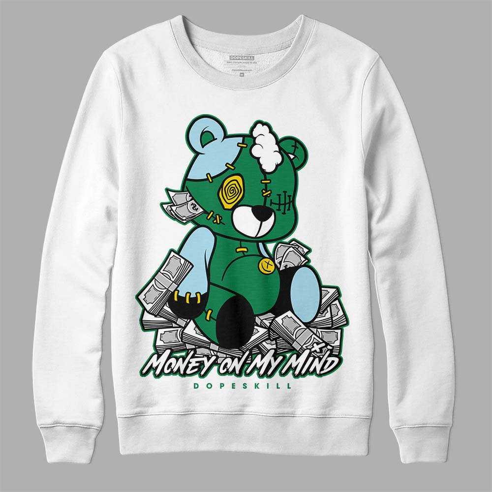 Jordan 5 “Lucky Green” DopeSkill Sweatshirt MOMM Bear Graphic Streetwear - White 