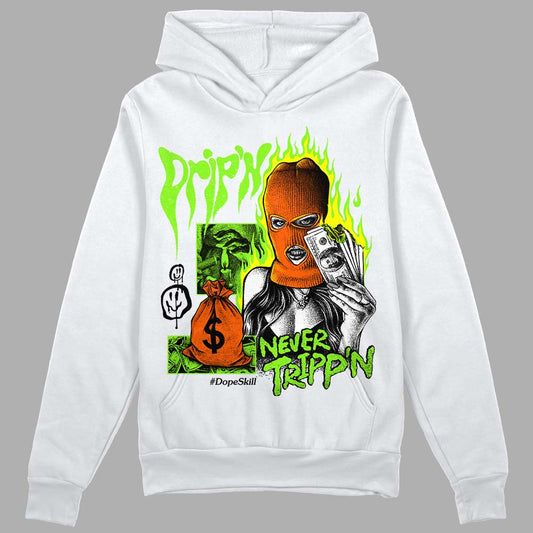 Neon Green Sneakers DopeSkill Hoodie Sweatshirt Drip'n Never Tripp'n Graphic Streetwear - White