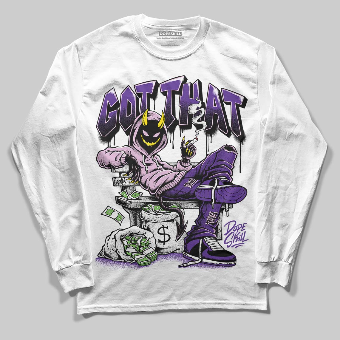 PURPLE Sneakers DopeSkill Long Sleeve T-Shirt Got That Graphic Streetwear - White