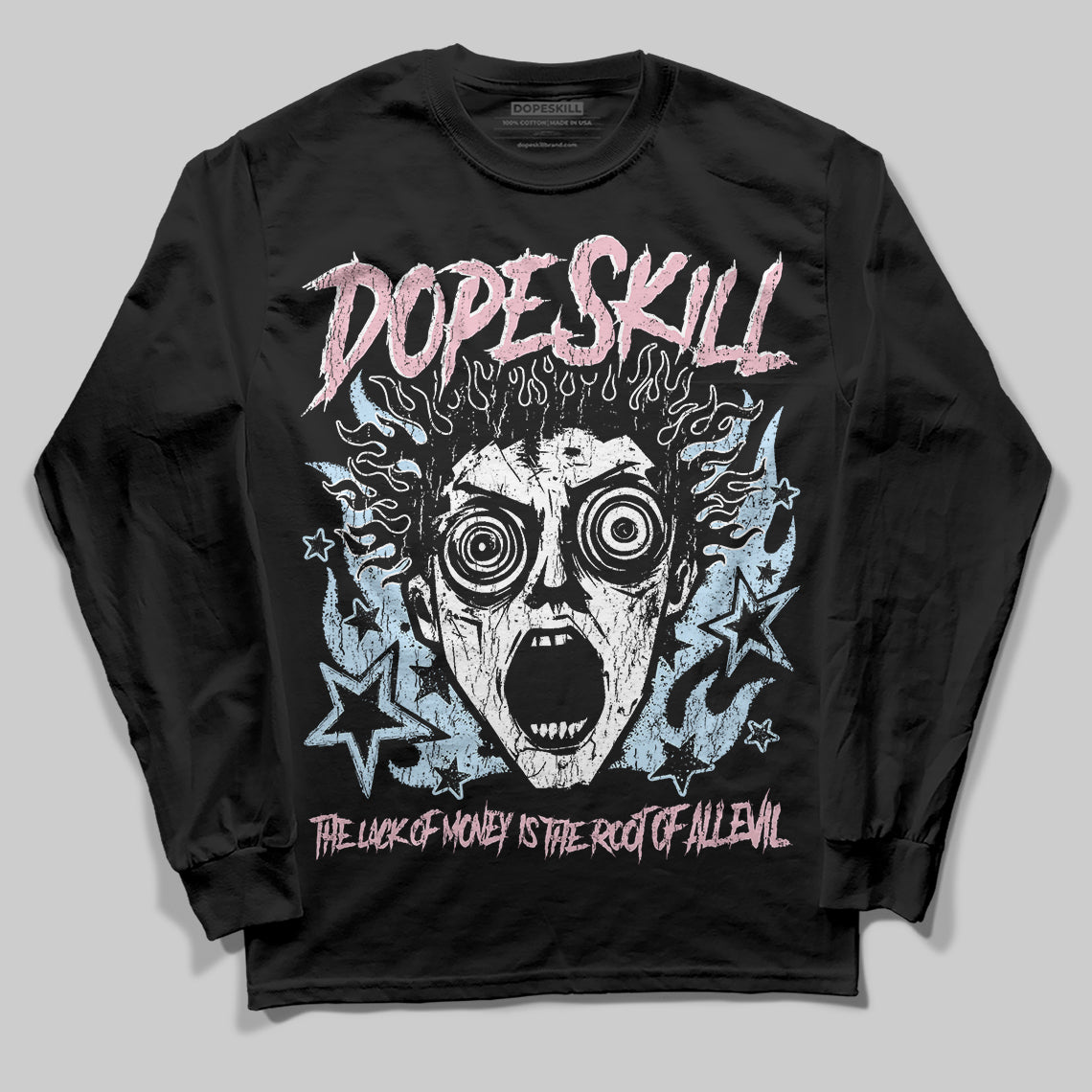 Jordan 4 Retro Valentine's Day (2026) (GS) DopeSkill Long Sleeve T-Shirt Root of Evil Graphic Streetwear - Black