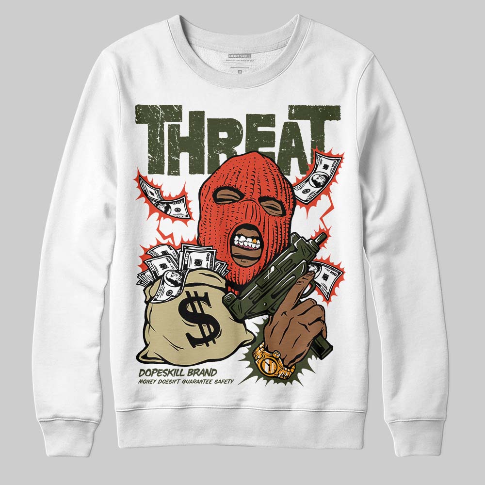Olive Sneakers DopeSkill Sweatshirt Under Threat Graphic Streetwear - White