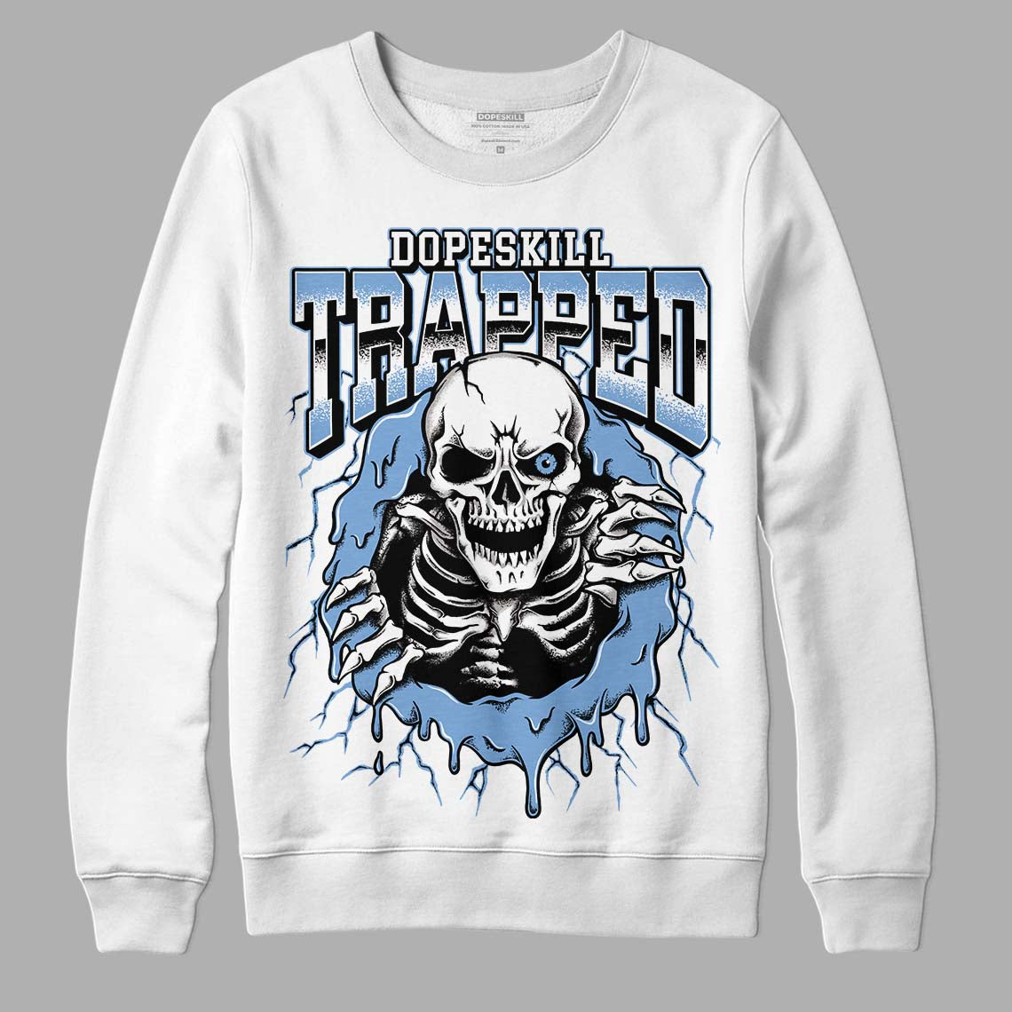 University Blue 5s DopeSkill Sweatshirt Trapped Halloween Graphic ...