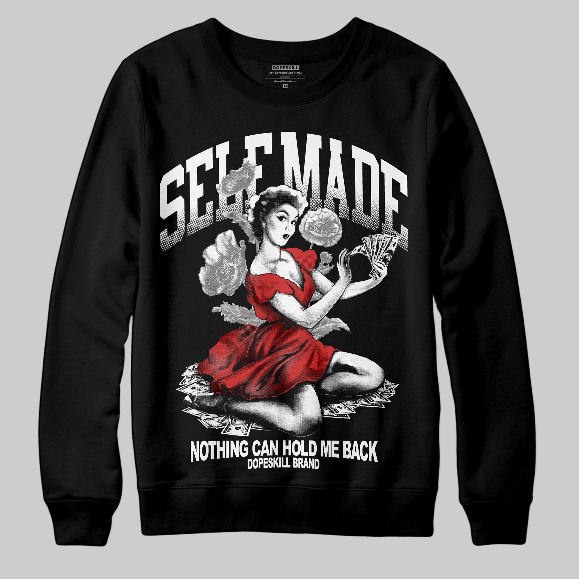 Black and White Sneakers DopeSkill Sweatshirt Self Made Graphic Streetwear - Black