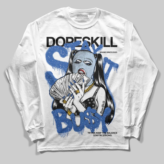 Awake NY x Jordan 5 Retro 'Black Racer Blue' DopeSkill Long Sleeve T-Shirt Stay It Busy Graphic Streetwear - White