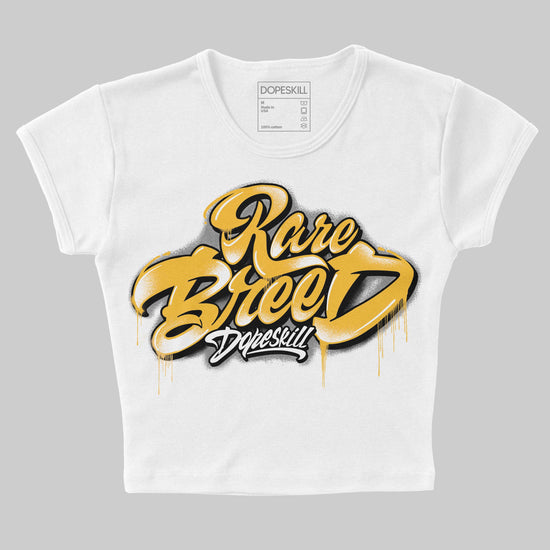 New Balance 9060 Varsity Gold (GS) DopeSkill Women's Crop Top Rare Breed Type Graphic Streetwear - White