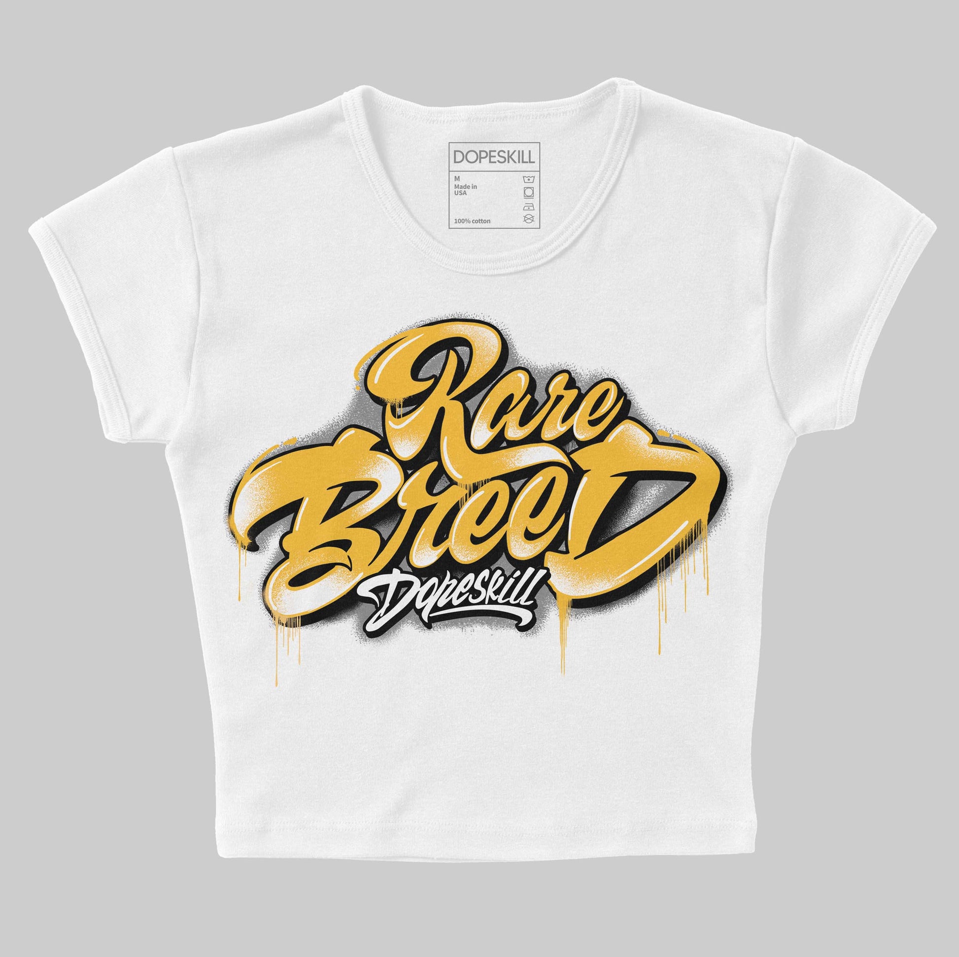 New Balance 9060 Varsity Gold (GS) DopeSkill Women's Crop Top Rare Breed Type Graphic Streetwear - White