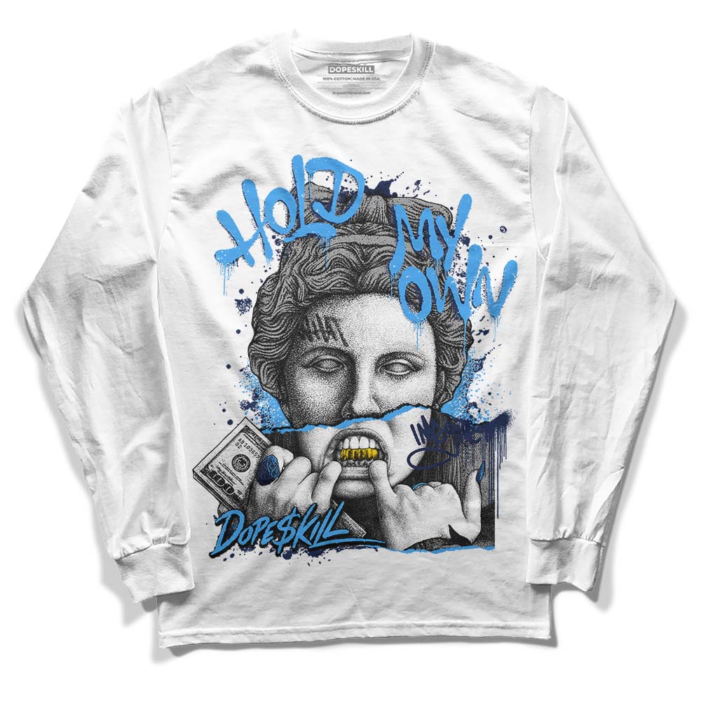 Jordan Spiz’ike Low “White/Obsidian” DopeSkill Long Sleeve T-Shirt Hold My Own Graphic Streetwear - WHite