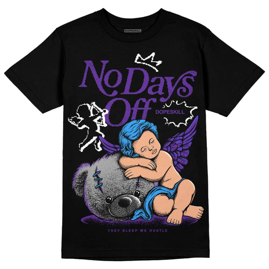 Jordan 3 Retro Dark Iris DopeSkill T-Shirt New No Days Off Graphic Streetwear - Black