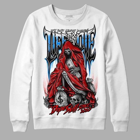 Jordan 11 Retro Cherry DopeSkill Sweatshirt Life or Die Graphic Streetwear - White