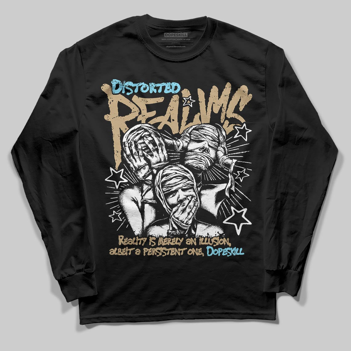 Jordan 11 City Pack “H-Town” DopeSkill Long Sleeve T-Shirt Distorted Realms Graphic Streetwear - Black