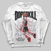 Jordan 5 Retro OG Black Metallic Reimagined DopeSkill Long Sleeve T-Shirt Thunder Dunk Graphic Streetwear - White