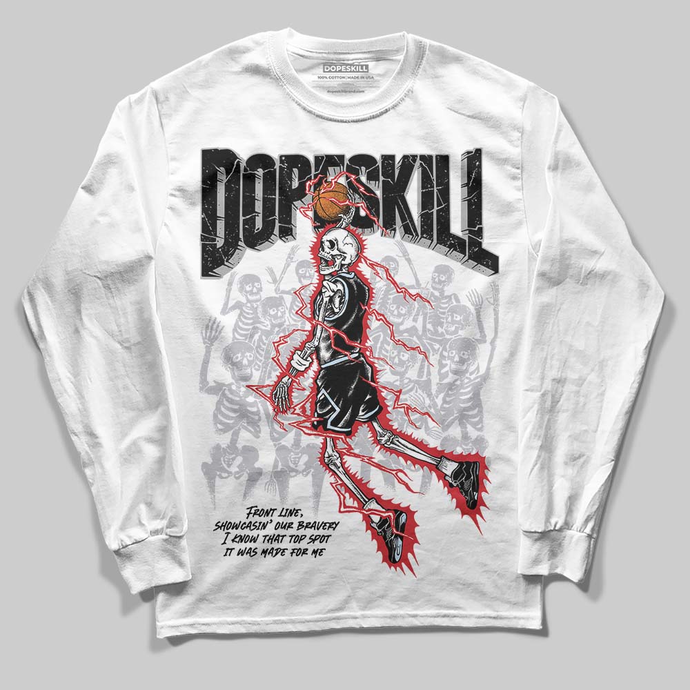 Jordan 5 Retro OG Black Metallic Reimagined DopeSkill Long Sleeve T-Shirt Thunder Dunk Graphic Streetwear - White