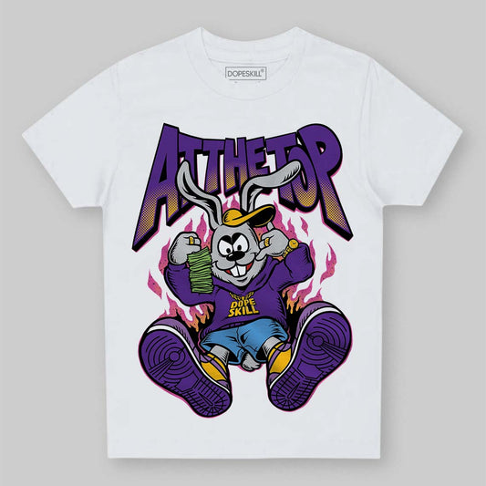 PURPLE Sneakers DopeSkill Toddler Kids T-shirt At The Top Graphic Streetwear - White