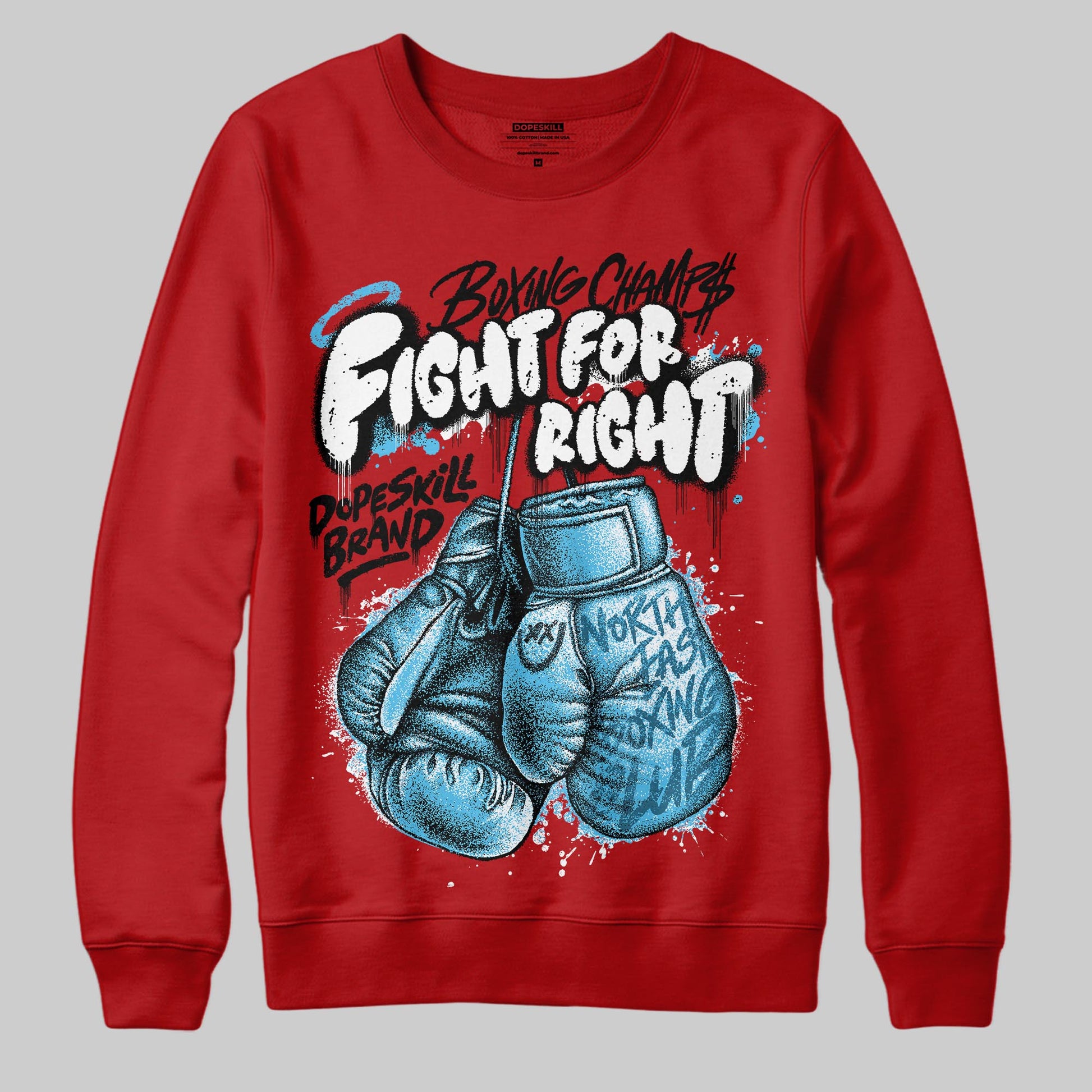 Red Sneakers DopeSkill Sweatshirt Fight For Right Graphic Streetwear - red