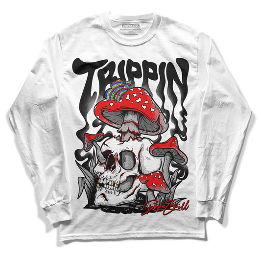 Jordan 1 Low OG “Shadow” DopeSkill Long Sleeve T-Shirt Trippin Graphic Streetwear - White