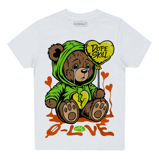 Neon Green Sneakers DopeSkill Toddler Kids T-shirt Broken Bear Graphic Streetwear - White 