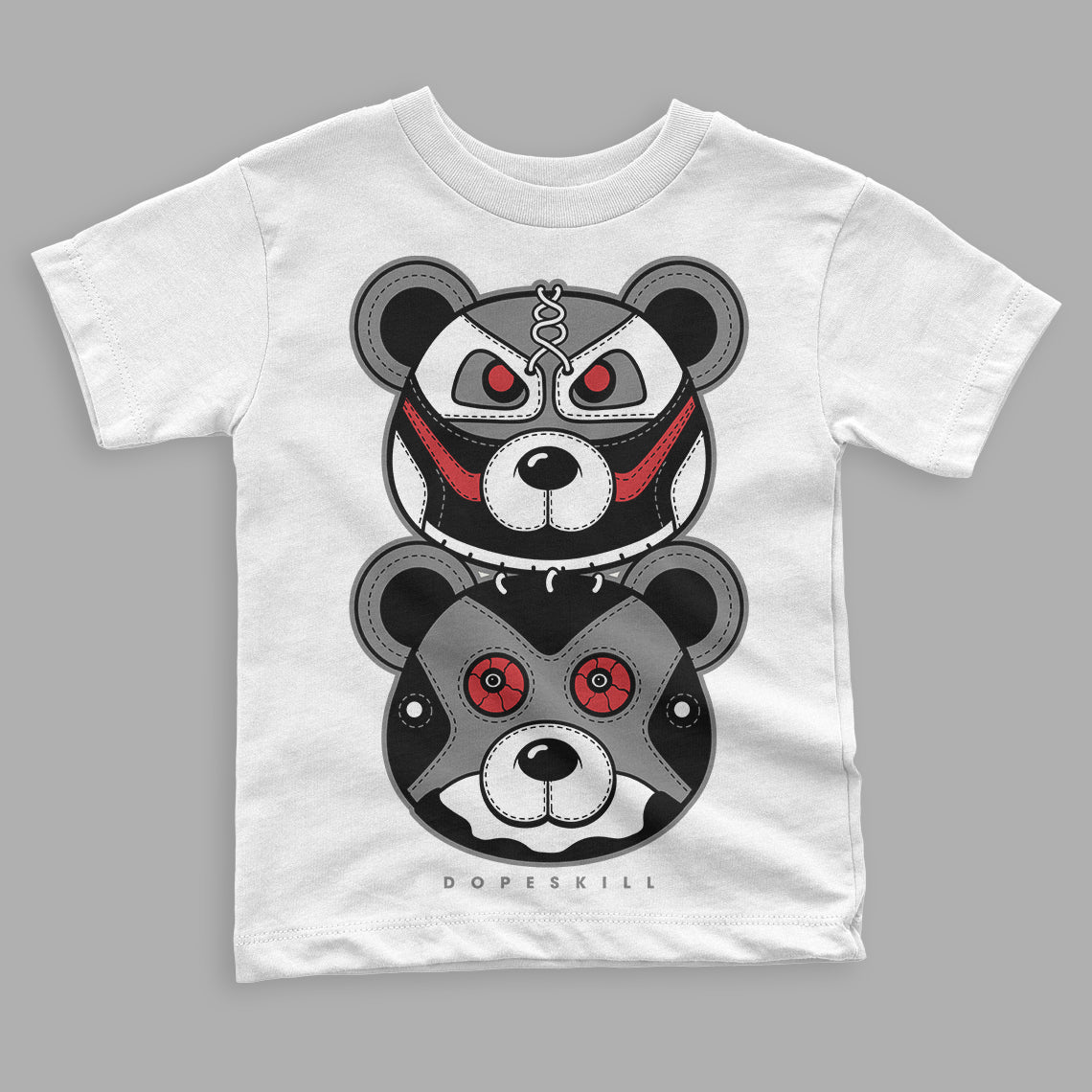 Jordan 1 High OG “Black/White” DopeSkill Toddler Kids T-shirt Leather Bear Graphic Streetwear - White 