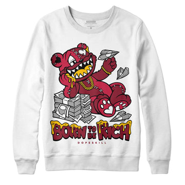 Jordan 1 Retro High '85 OG Metallic Burgundy DopeSkill Sweatshirt Born To Be Rich Graphic Streetwear - White