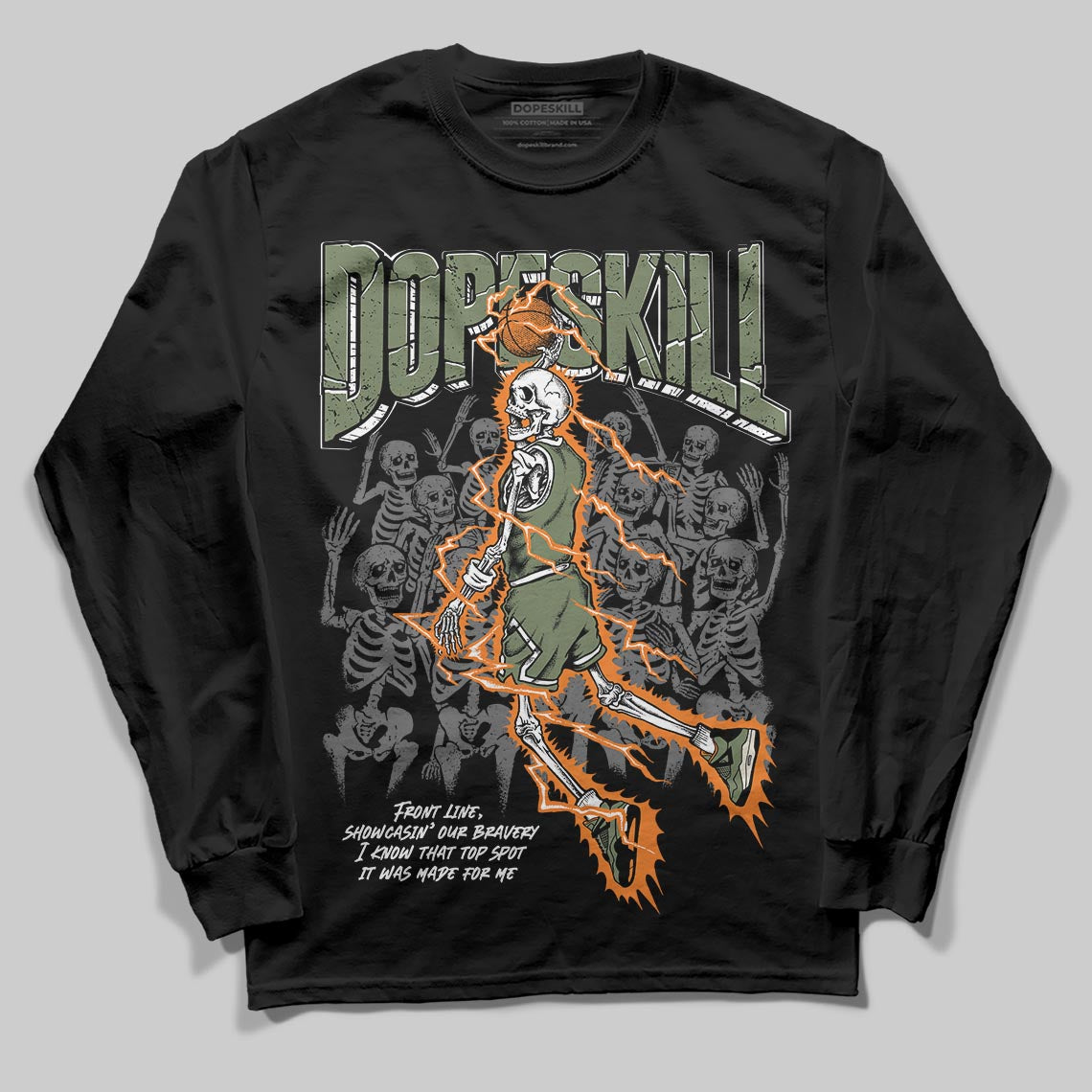 Jordan 4 Retro OG SP Undefeated (2025) DopeSkill Long Sleeve T-Shirt Thunder Dunk Graphic Streetwear - Black