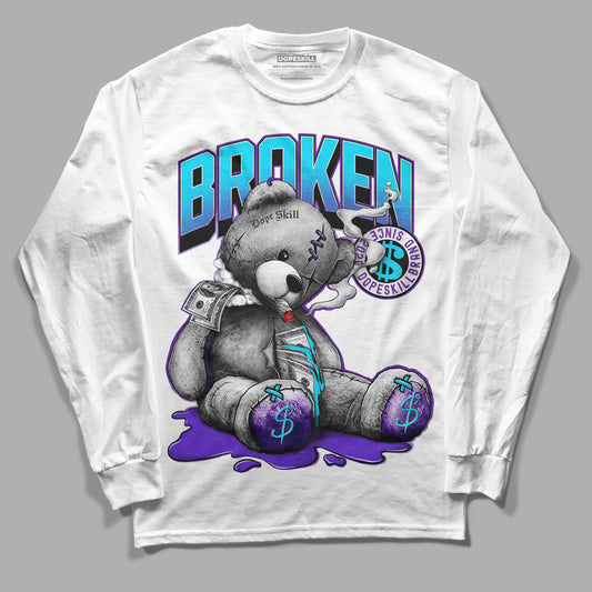 Jordan 6 "Aqua" DopeSkill Long Sleeve T-Shirt Sick Bear Graphic Streetwear - White 