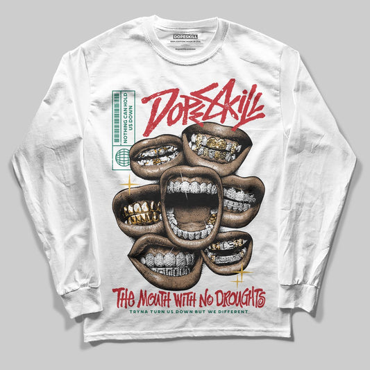 Jordan 3 Mexico 'El Vuelo' DopeSkill Long Sleeve T-Shirt The Mouth With No Droughts Graphic Streetwear - White