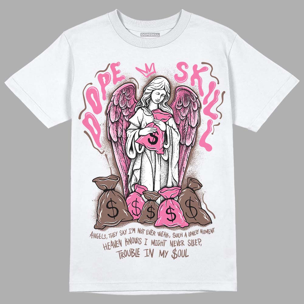 Dunk Low Smokey Mauve Playful Pink DopeSkill T-Shirt Angels Graphic Streetwear - White 