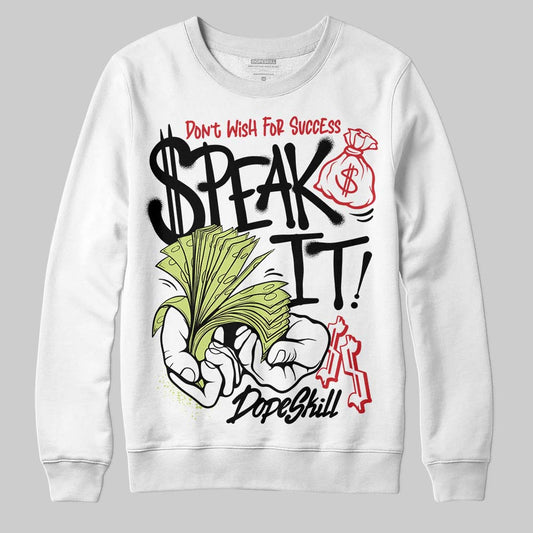 Jordan 5 “Luminous Green” DopeSkill Sweatshirt Speak It Graphic Streetwear - White