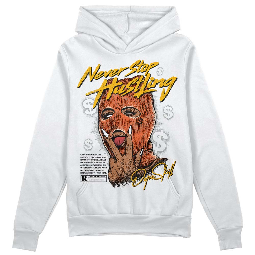 Jordan 3 Georgia Peach DopeSkill Hoodie Sweatshirt Never Stop Hustling Graphic Streetwear - White