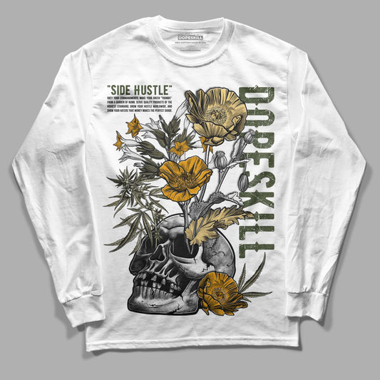 Jordan 4 Retro SE Craft Medium Olive DopeSkill Long Sleeve T-Shirt Side Hustle Graphic Streetwear - White