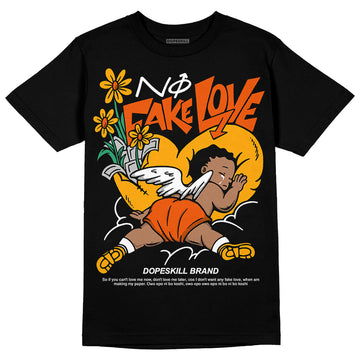 Jordan 12 Retro Black Taxi DopeSkill T-Shirt No Fake Love Graphic Streetwear - Black