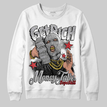 Jordan 4 OG “White Cement” DopeSkill Sweatshirt Get Rich Graphic Streetwear - White